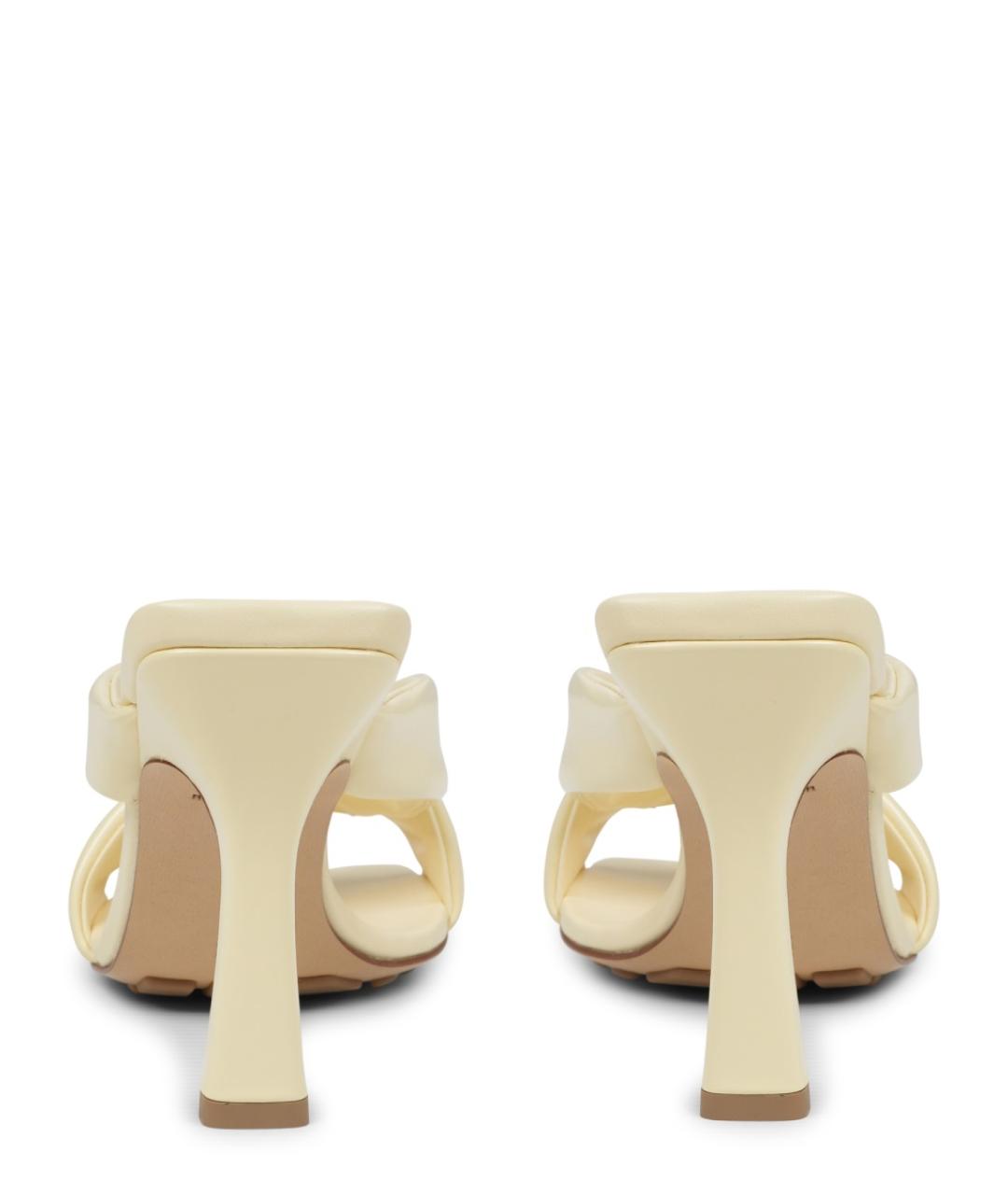 BOTTEGA VENETA Бежевые кожаные мюли, фото 4