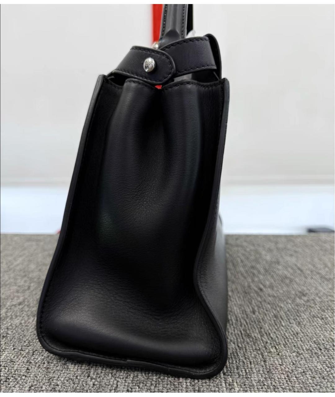 FENDI Черная кожаная сумка с короткими ручками, фото 3