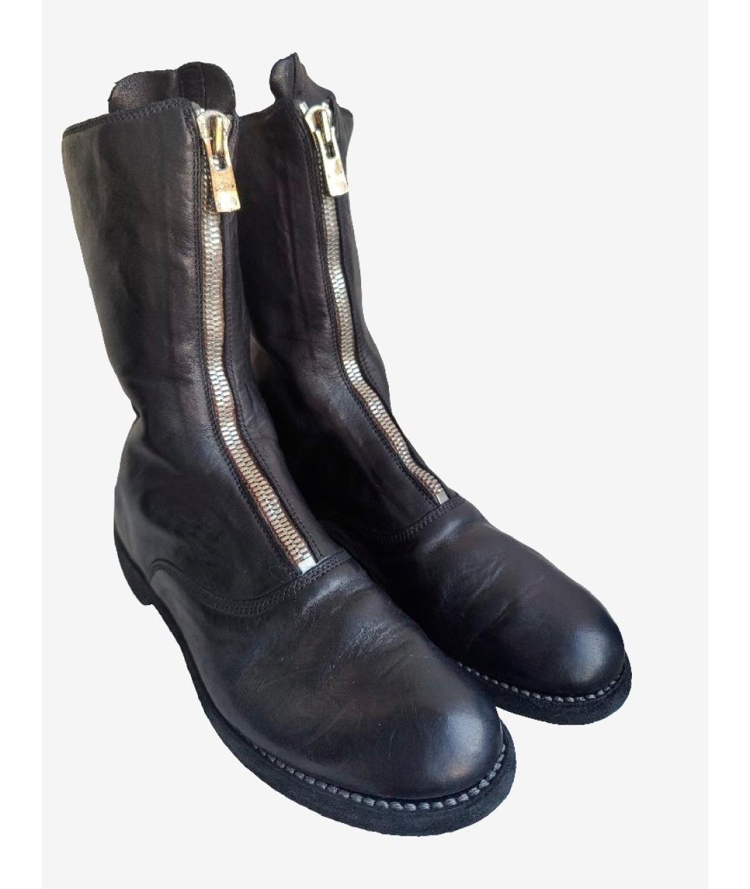 GUIDI Черные кожаные сапоги, фото 3