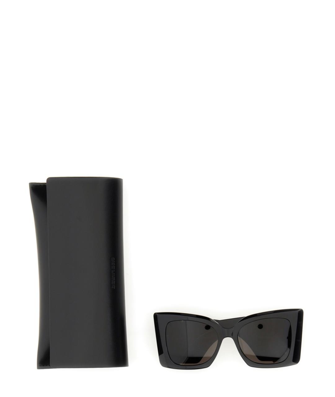 SAINT LAURENT Черные пластиковые солнцезащитные очки, фото 4