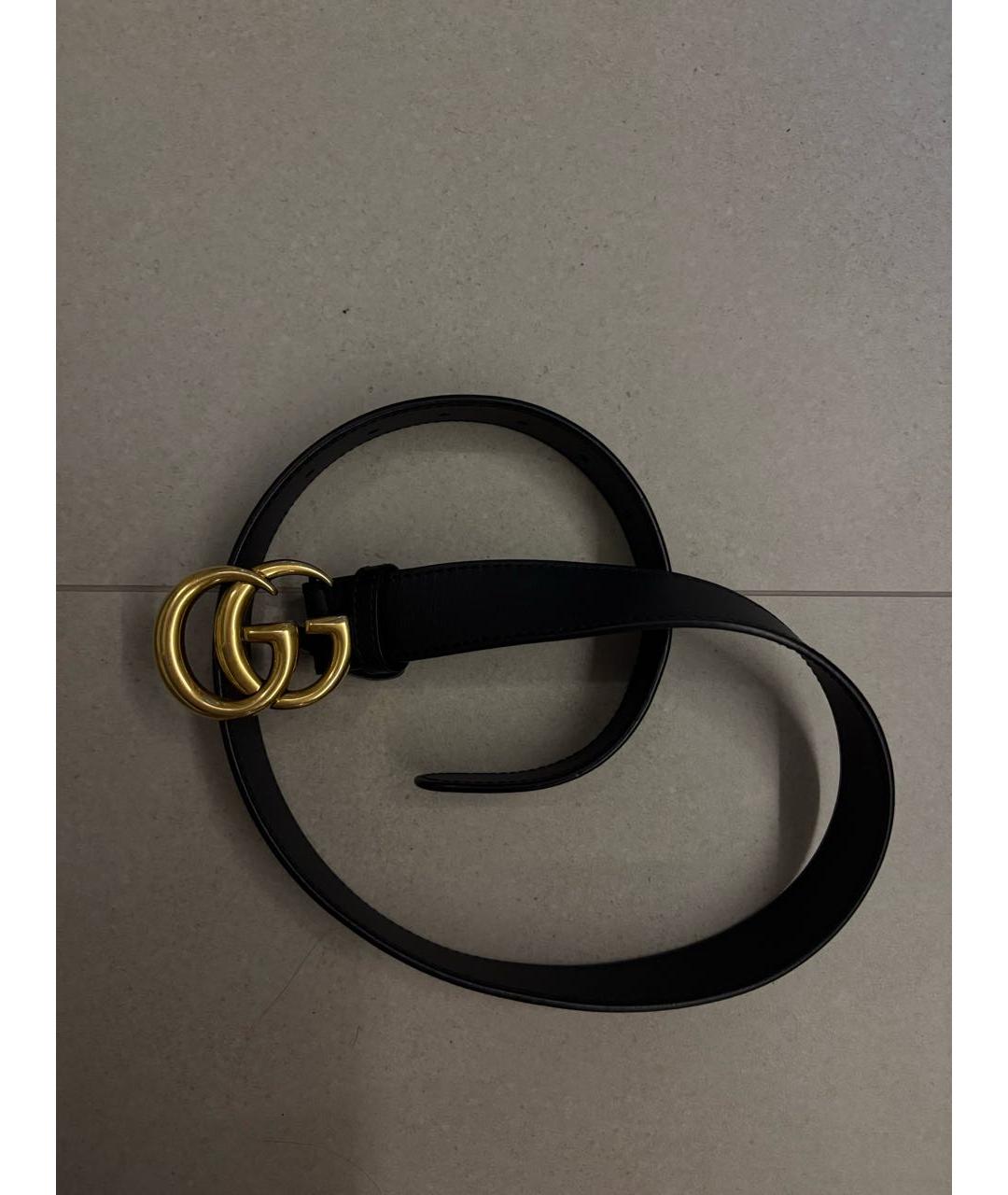 GUCCI Черный кожаный ремень, фото 2