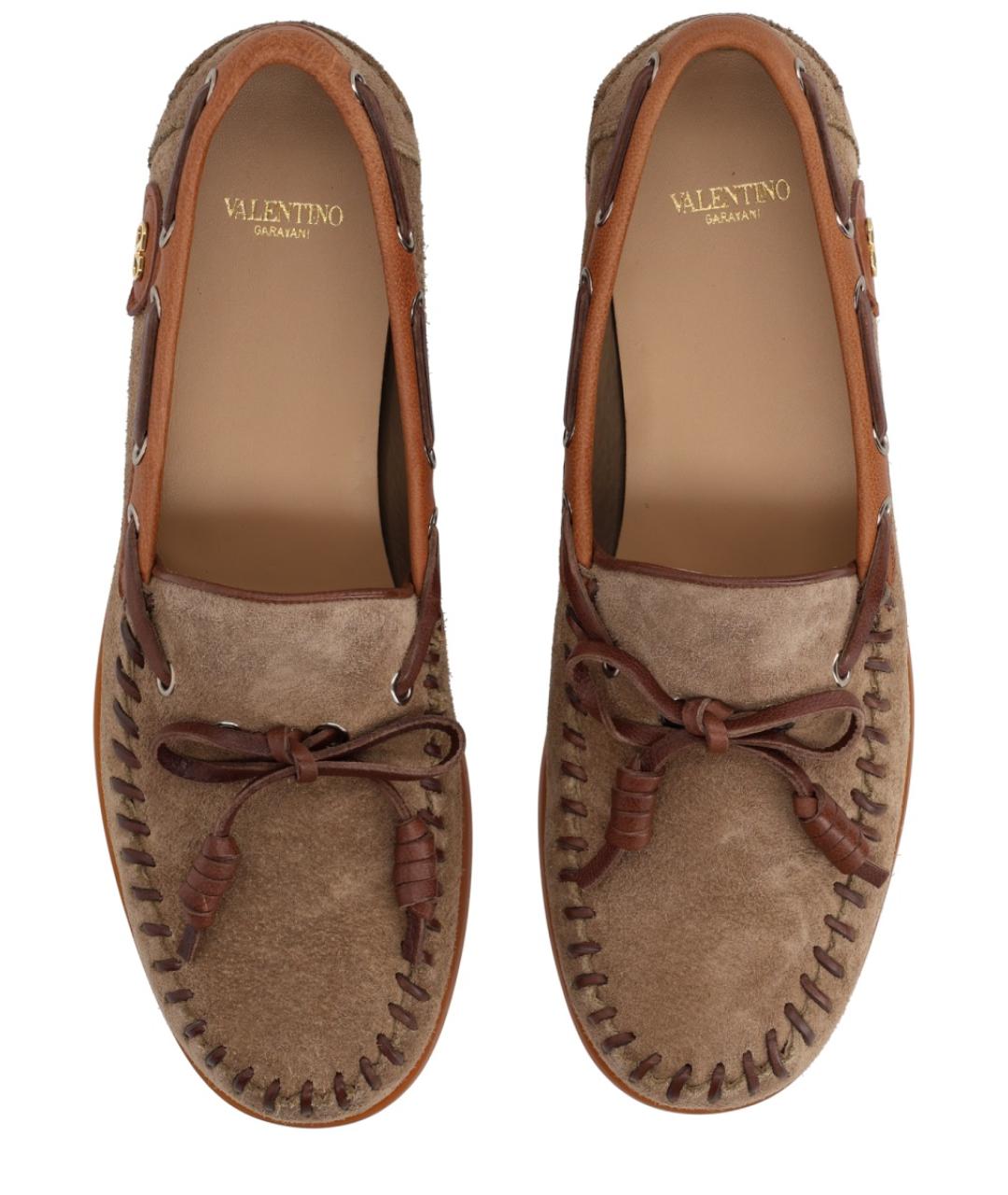 VALENTINO Коричневые кожаные мокасины, фото 5