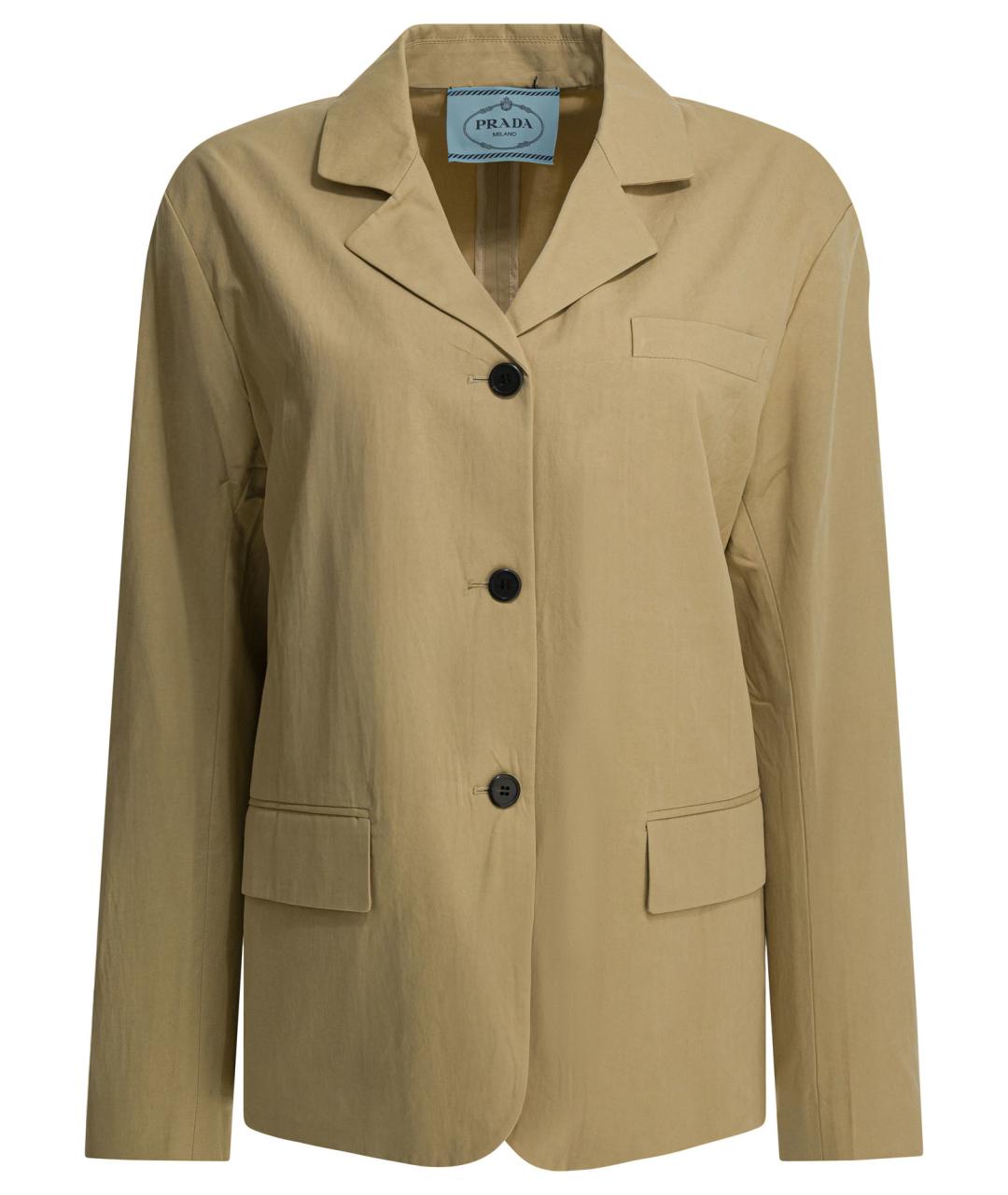 PRADA Бежевый хлопковый жакет/пиджак, фото 1