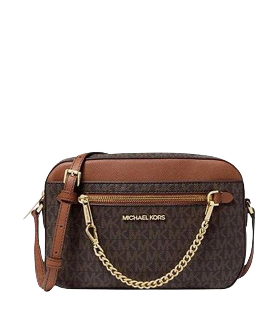 MICHAEL KORS Коричневая кожаная сумка через плечо, фото 1