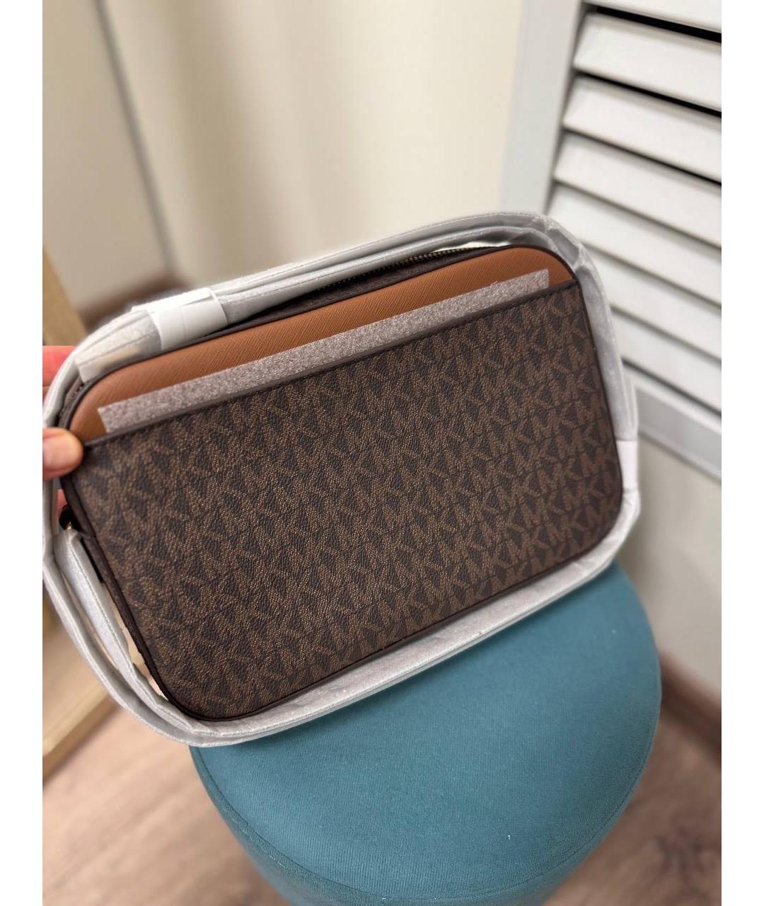 MICHAEL KORS Коричневая кожаная сумка через плечо, фото 3