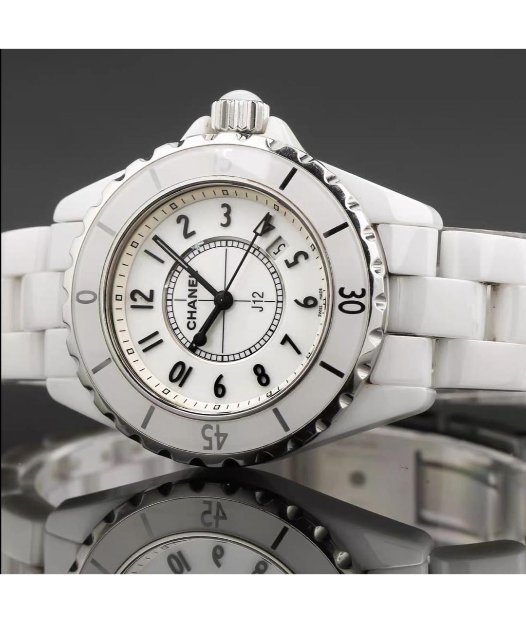 CHANEL Белые керамические часы, фото 3