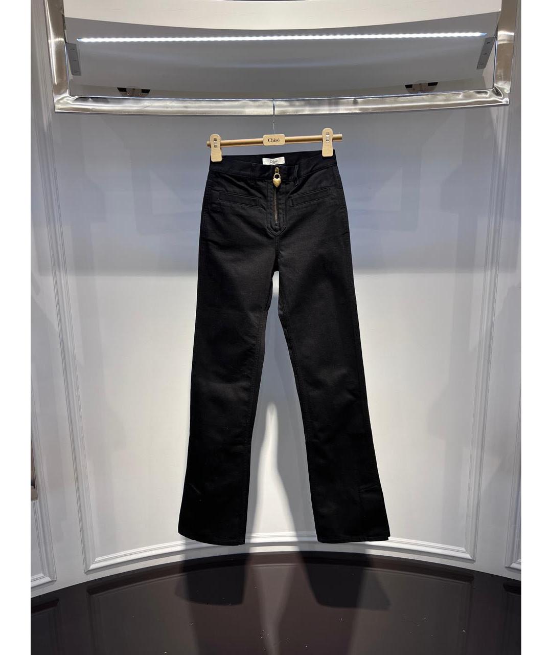 CHLOE Черные хлопковые джинсы клеш, фото 3