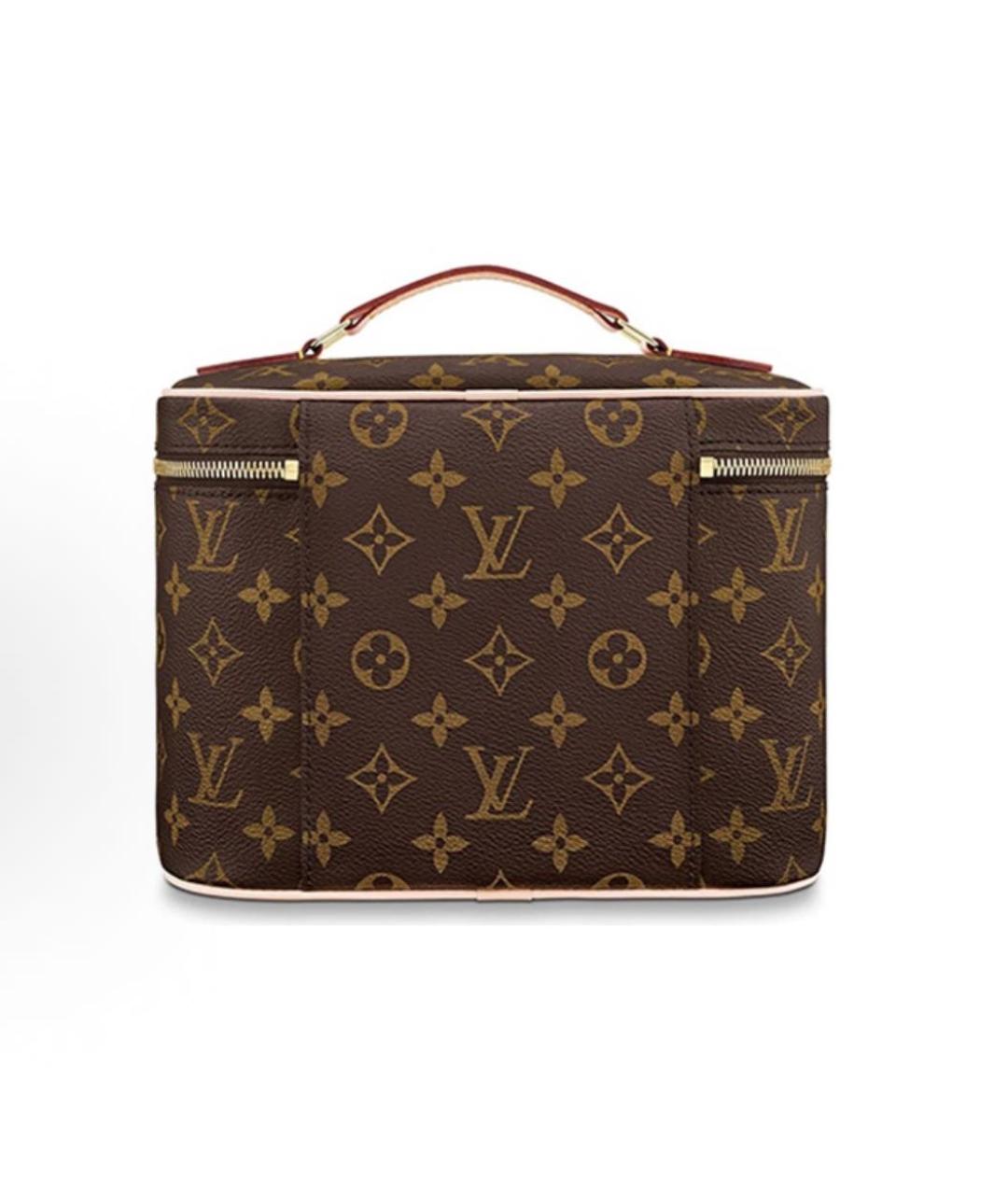 LOUIS VUITTON Коричневая кожаная косметичка, фото 4