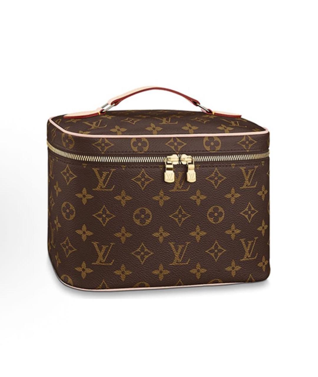 LOUIS VUITTON Коричневая кожаная косметичка, фото 5