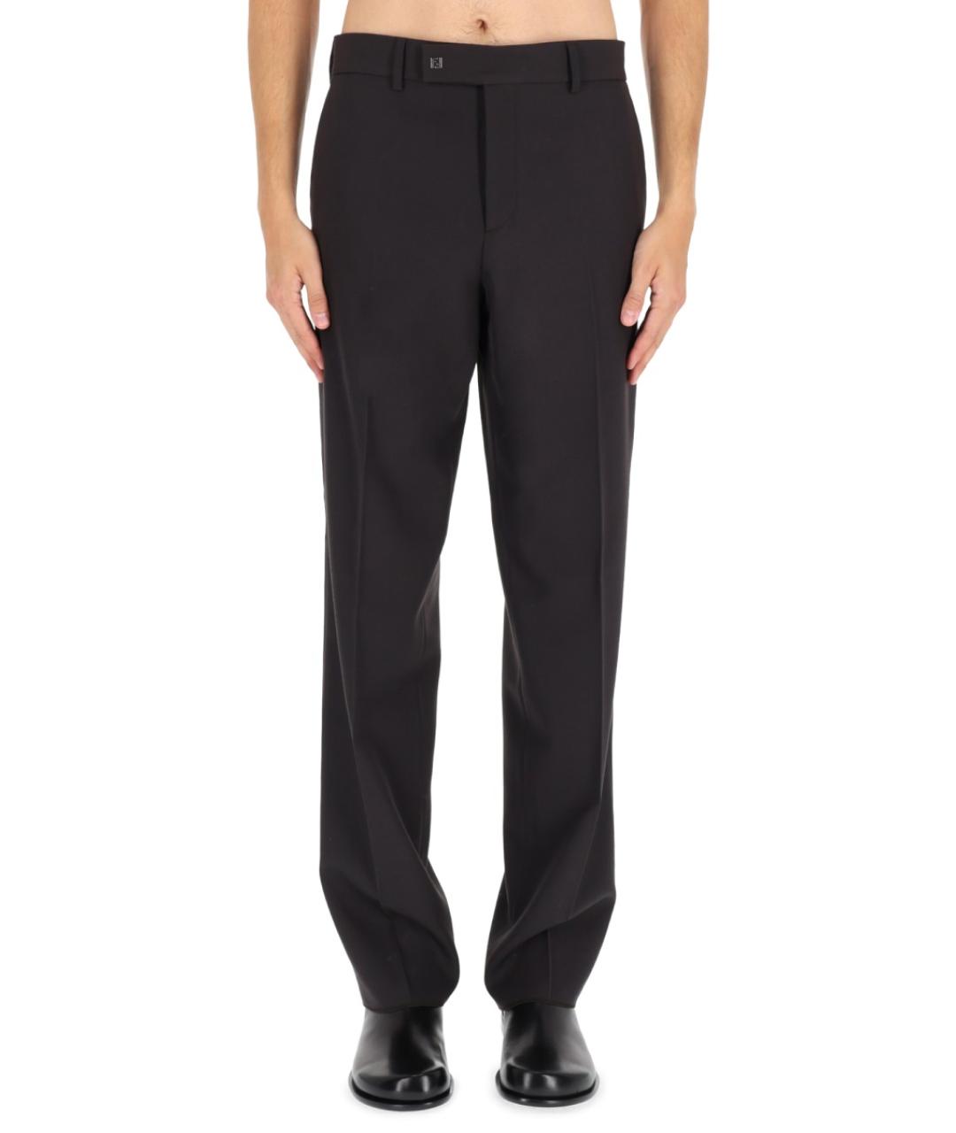 FENDI Коричневые полиэстеровые брюки чинос, фото 1