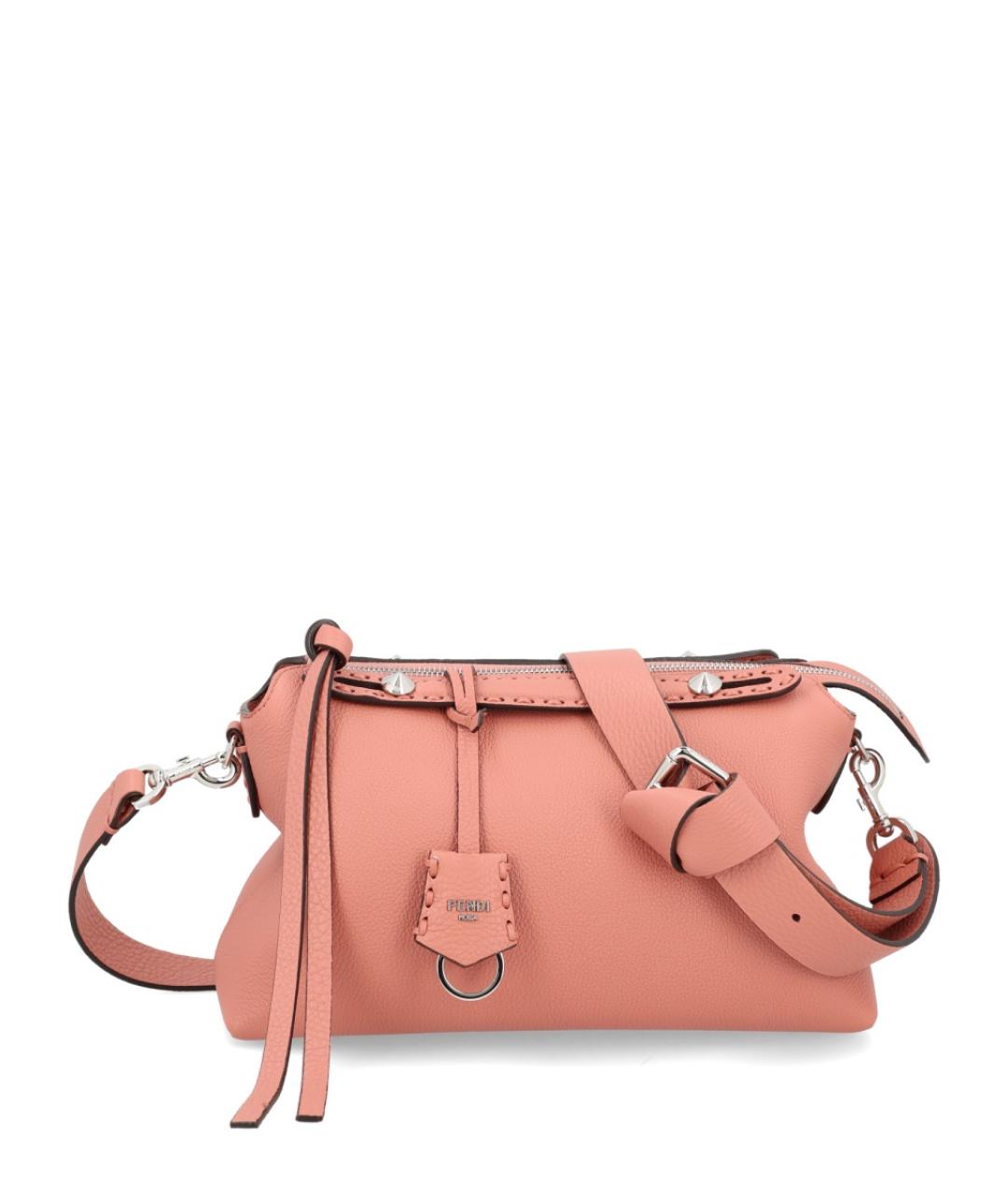 FENDI Розовая кожаная сумка через плечо, фото 4