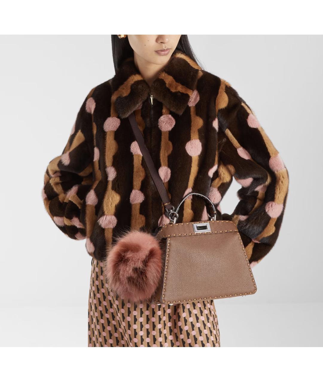 FENDI Коричневая кожаная сумка тоут, фото 3