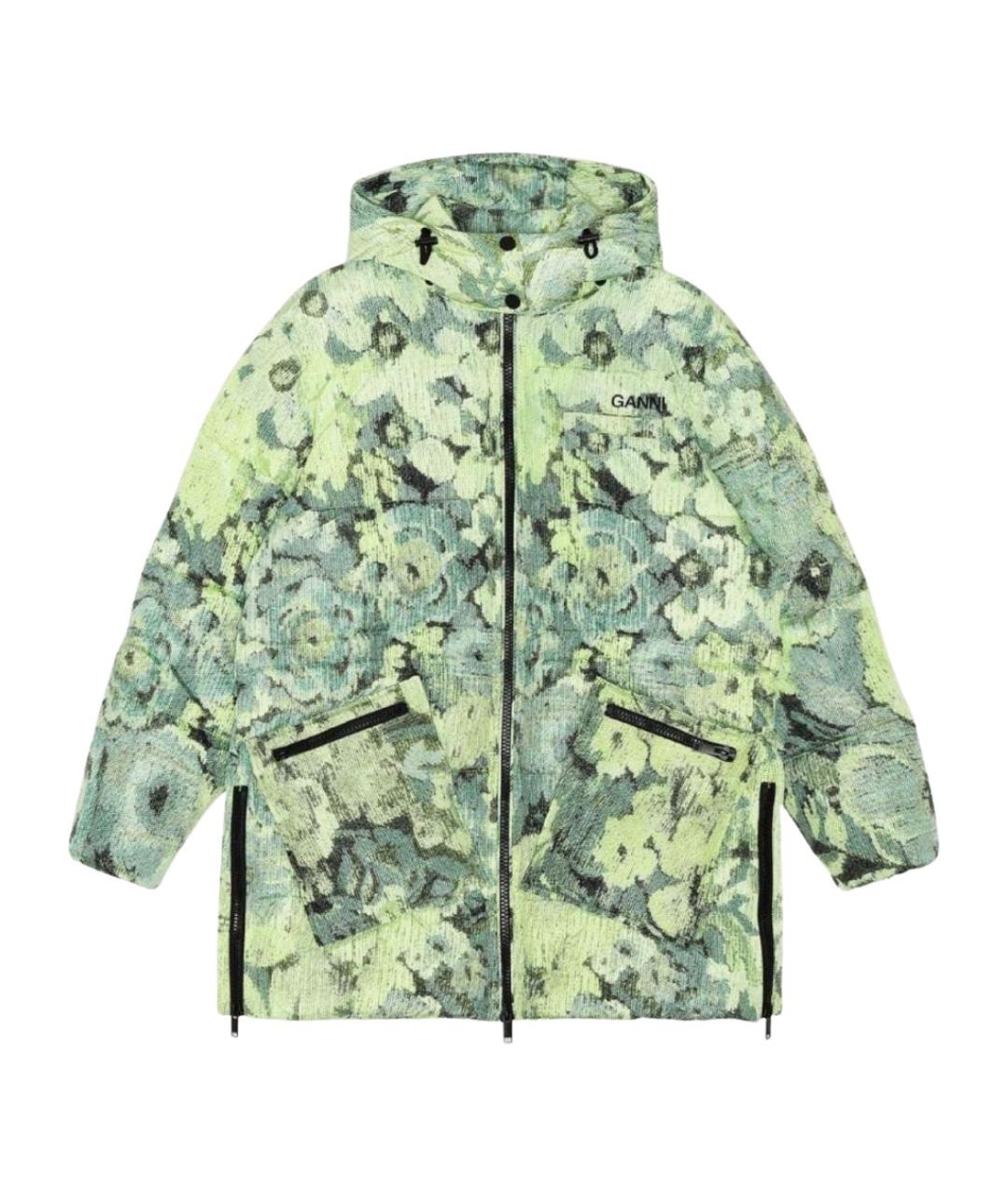 GANNI Салатовая хлопковая куртка, фото 1