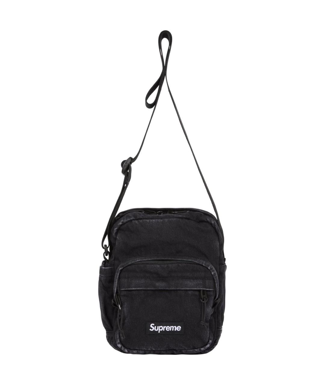 SUPREME Черная деним сумка на плечо, фото 2