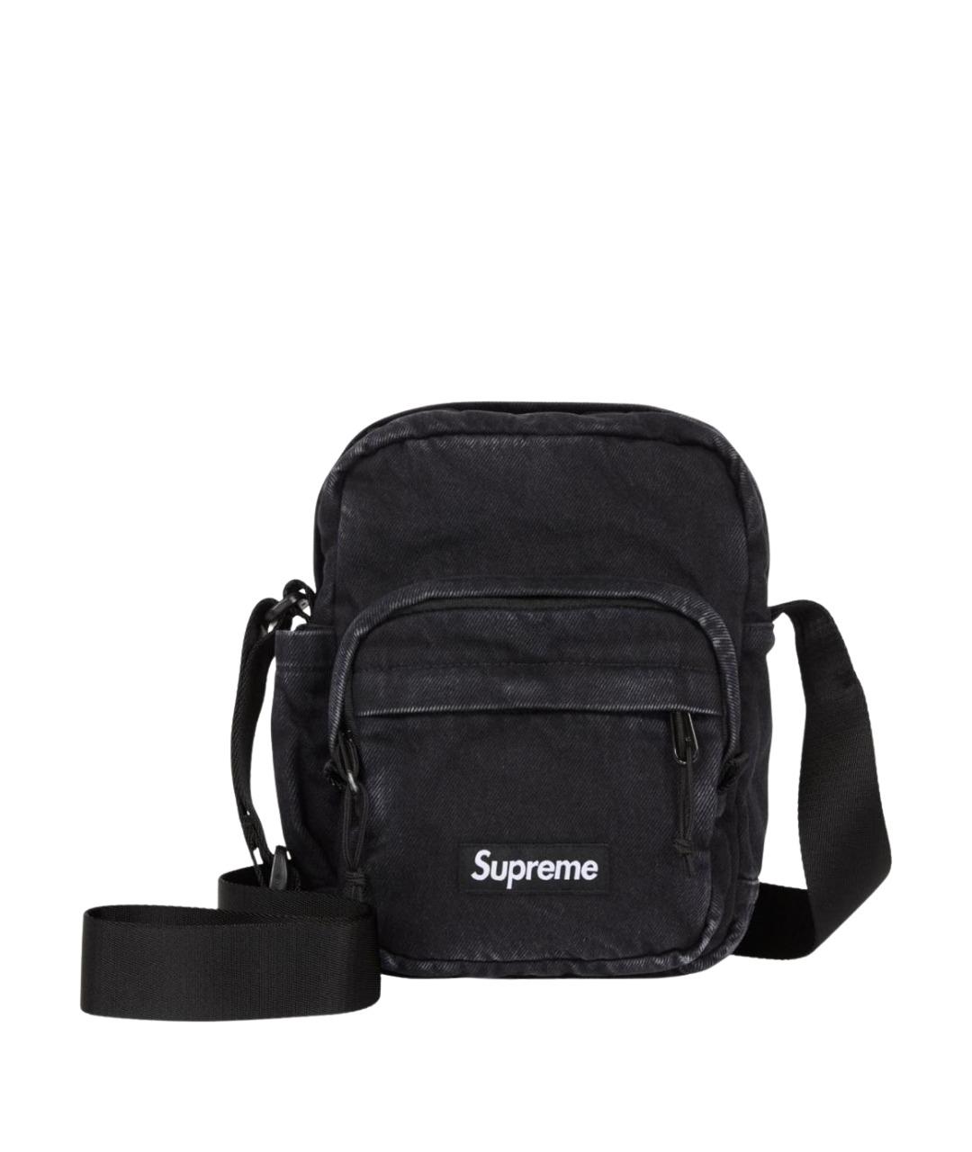 SUPREME Черная деним сумка на плечо, фото 1