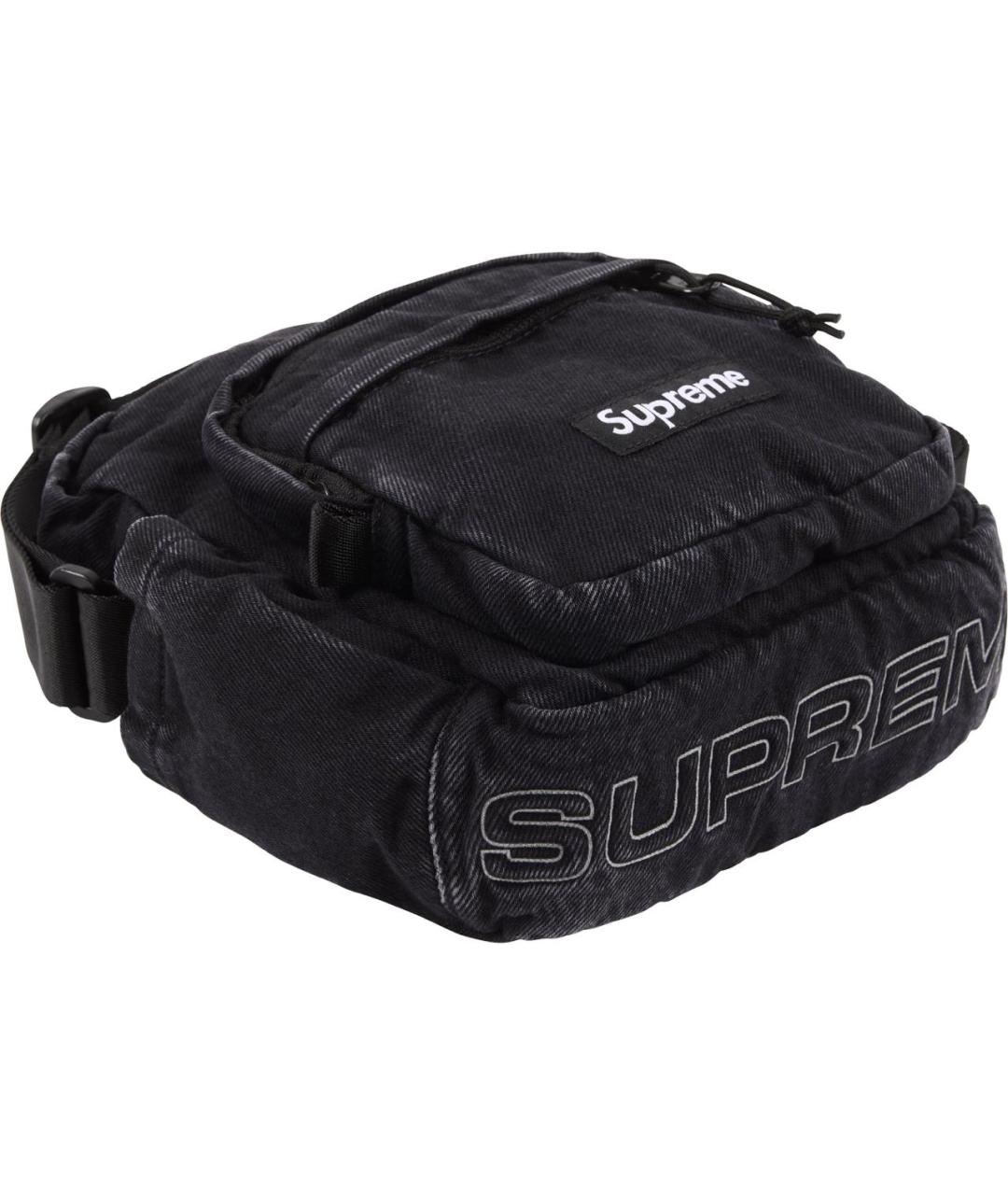 SUPREME Черная деним сумка на плечо, фото 6