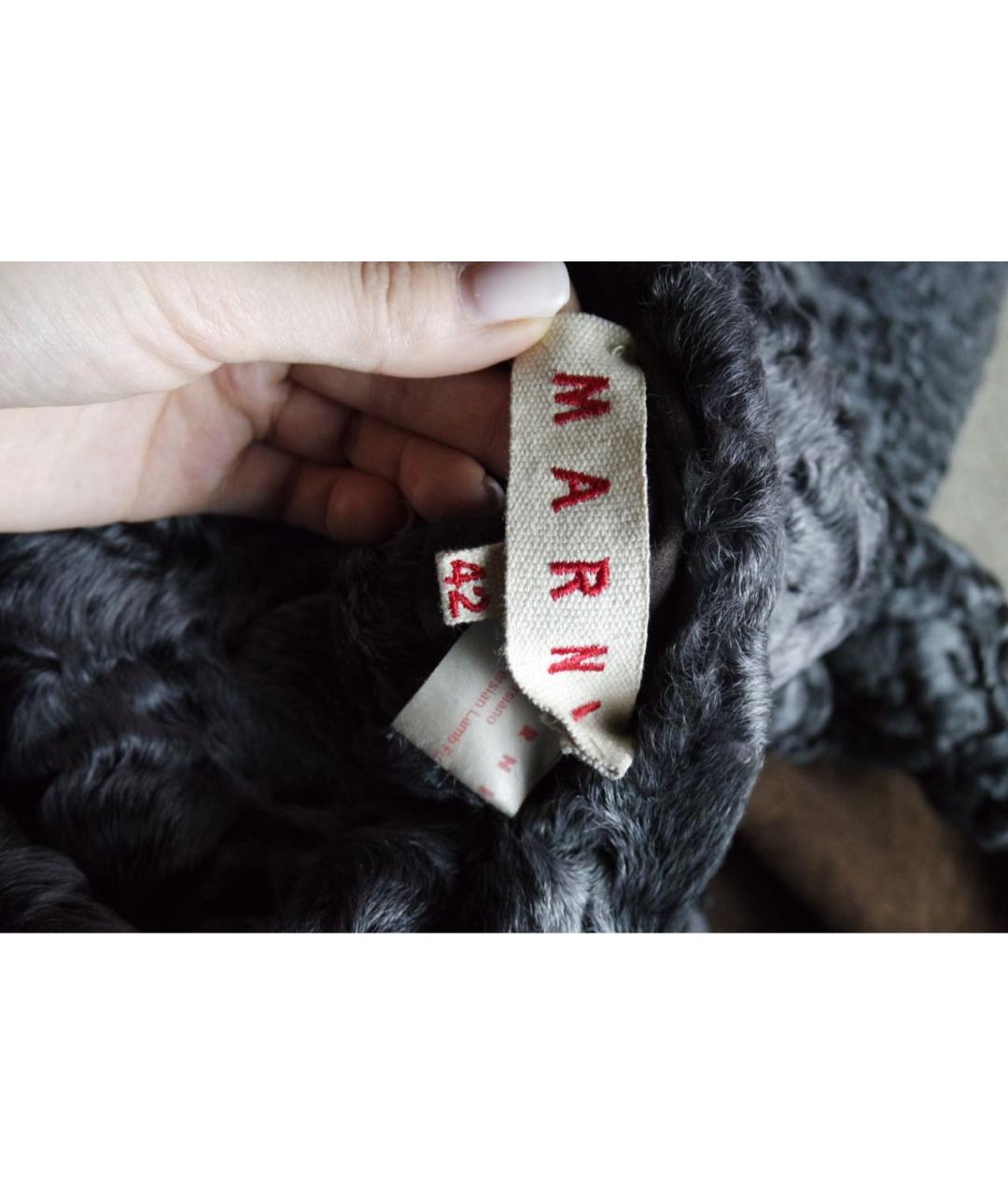 MARNI Серая меховая шуба, фото 6