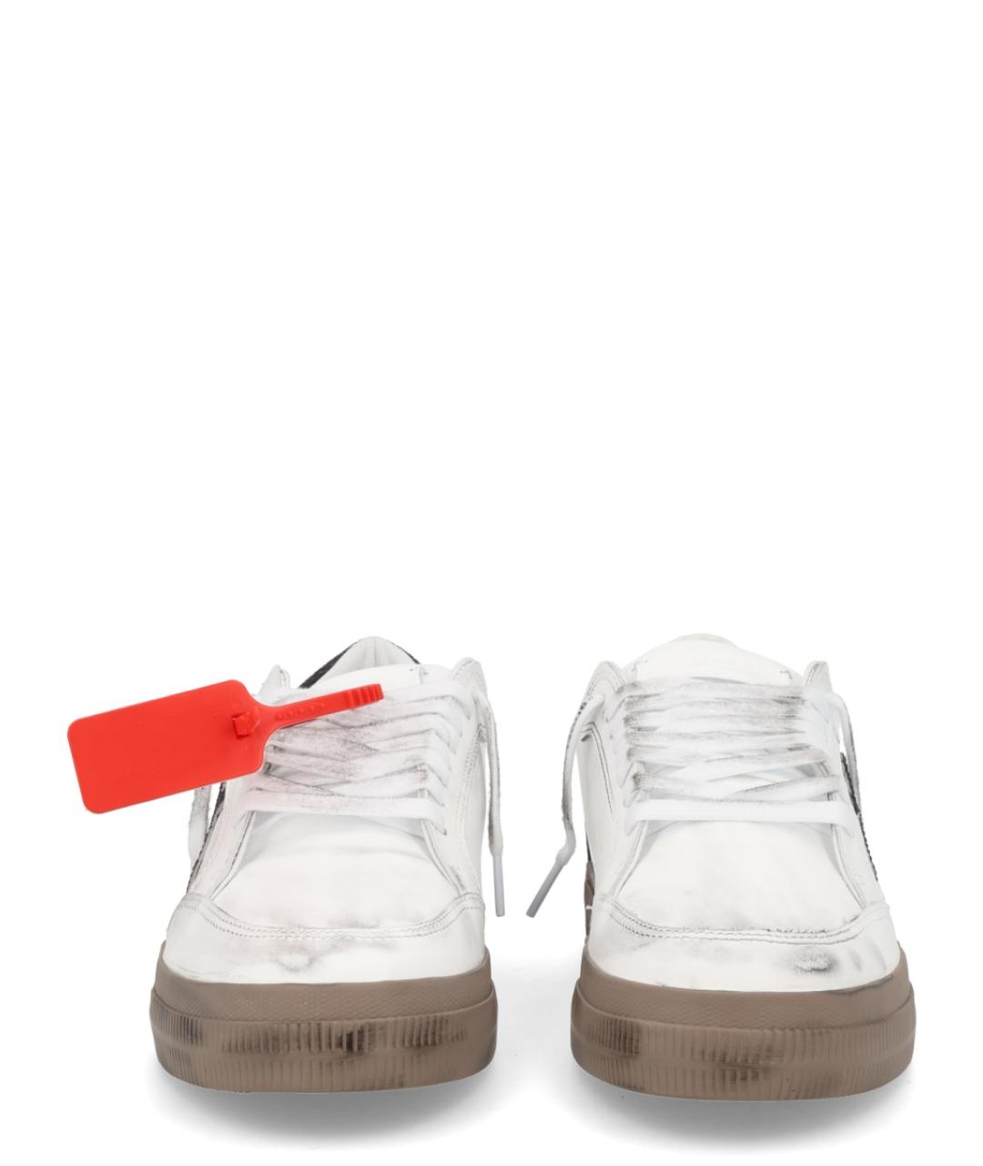 OFF-WHITE Белые кожаные низкие кроссовки / кеды, фото 3