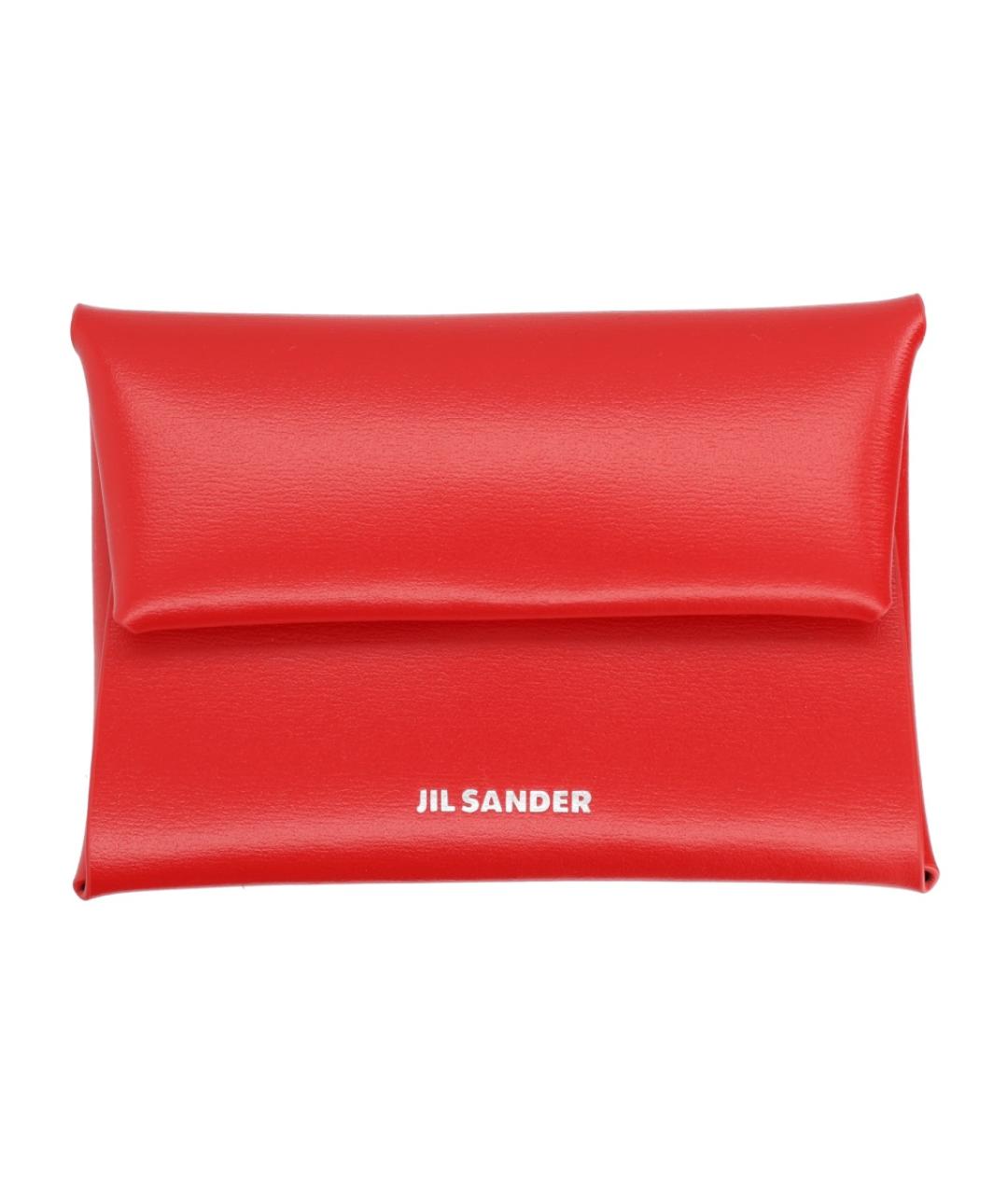 JIL SANDER Красный кожаный кошелек, фото 1