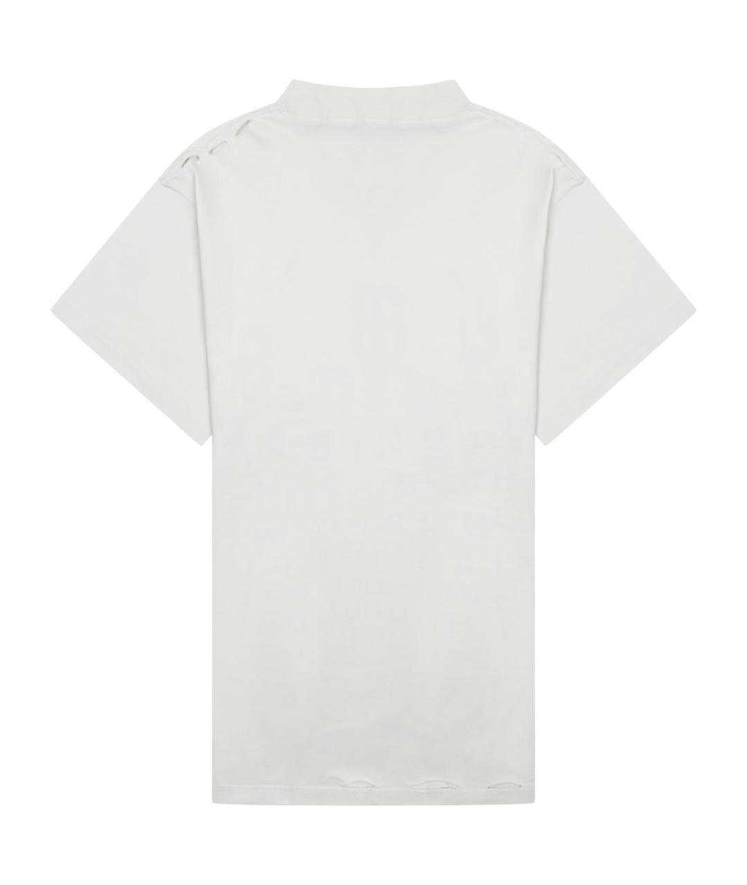 BALENCIAGA Белая хлопковая футболка, фото 2