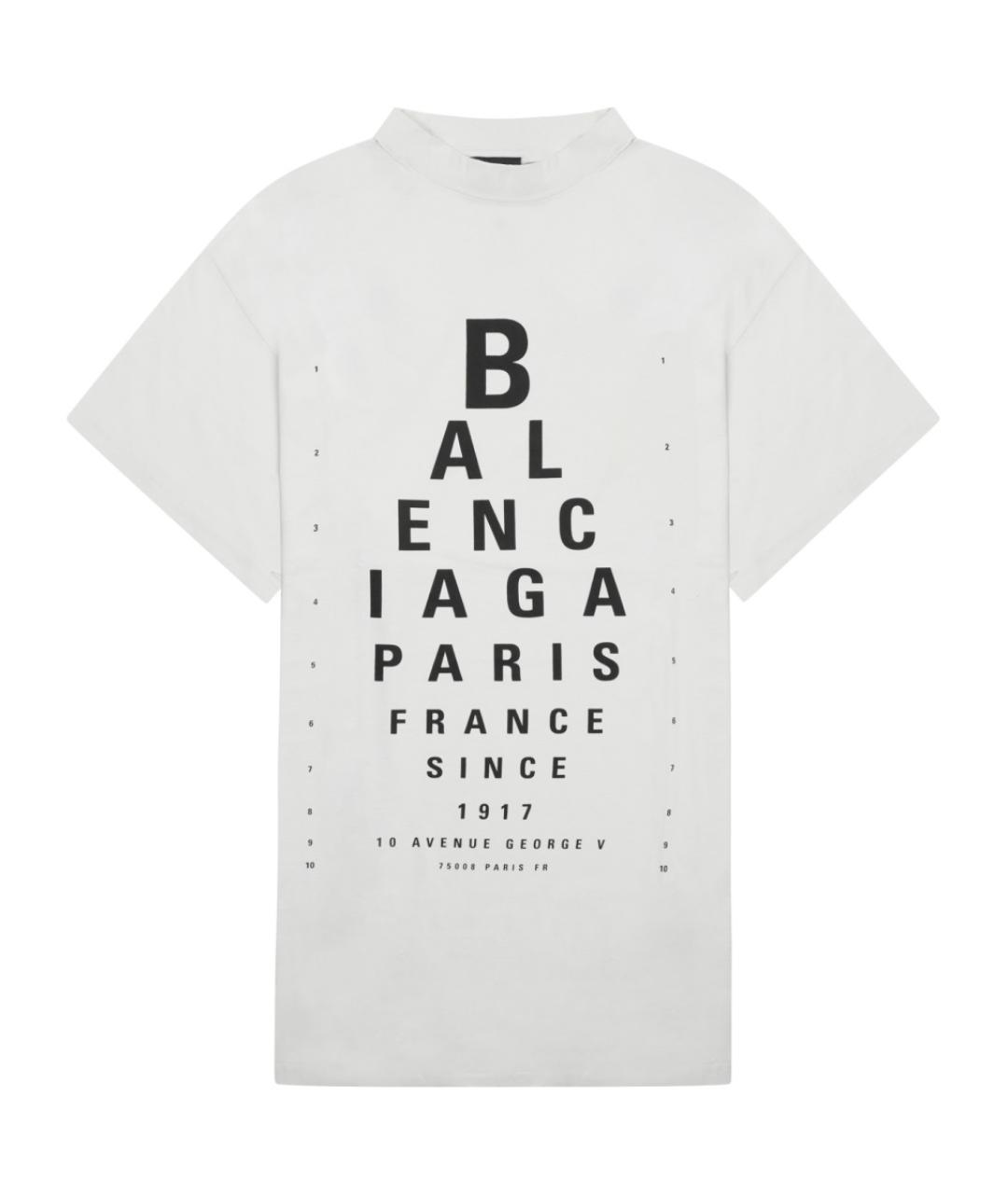 BALENCIAGA Белая хлопковая футболка, фото 1