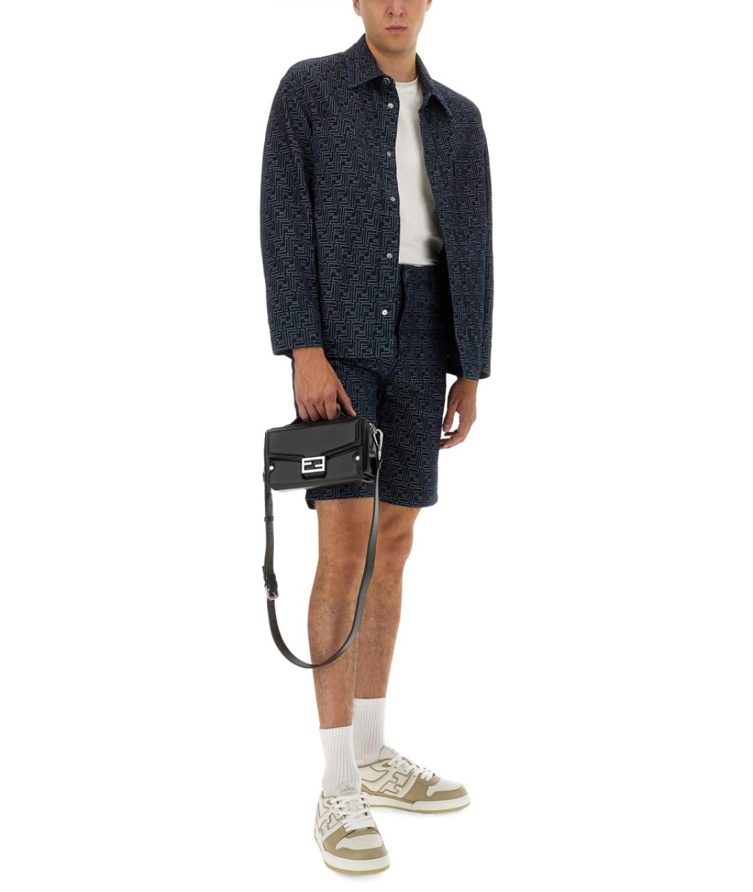 FENDI Синие хлопковые шорты, фото 2