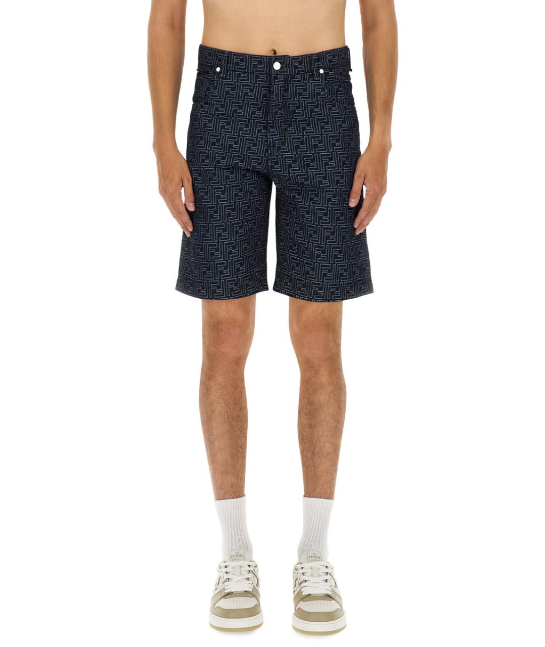 FENDI Синие хлопковые шорты, фото 1