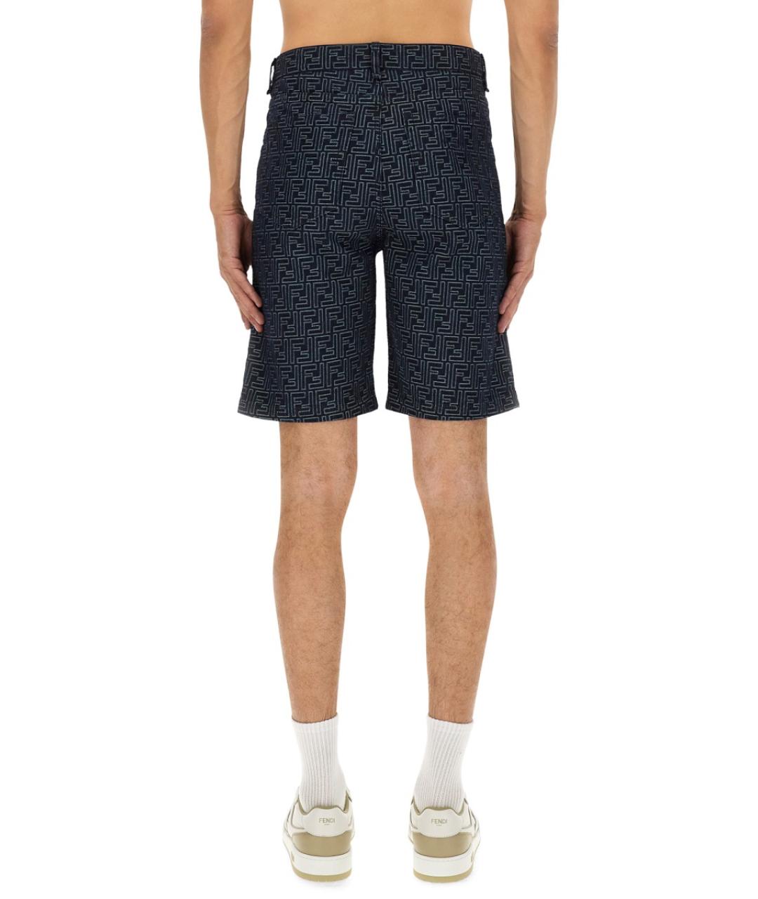 FENDI Синие хлопковые шорты, фото 3