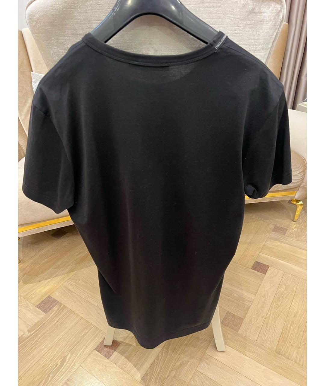 DOLCE&GABBANA Черная хлопковая футболка, фото 2