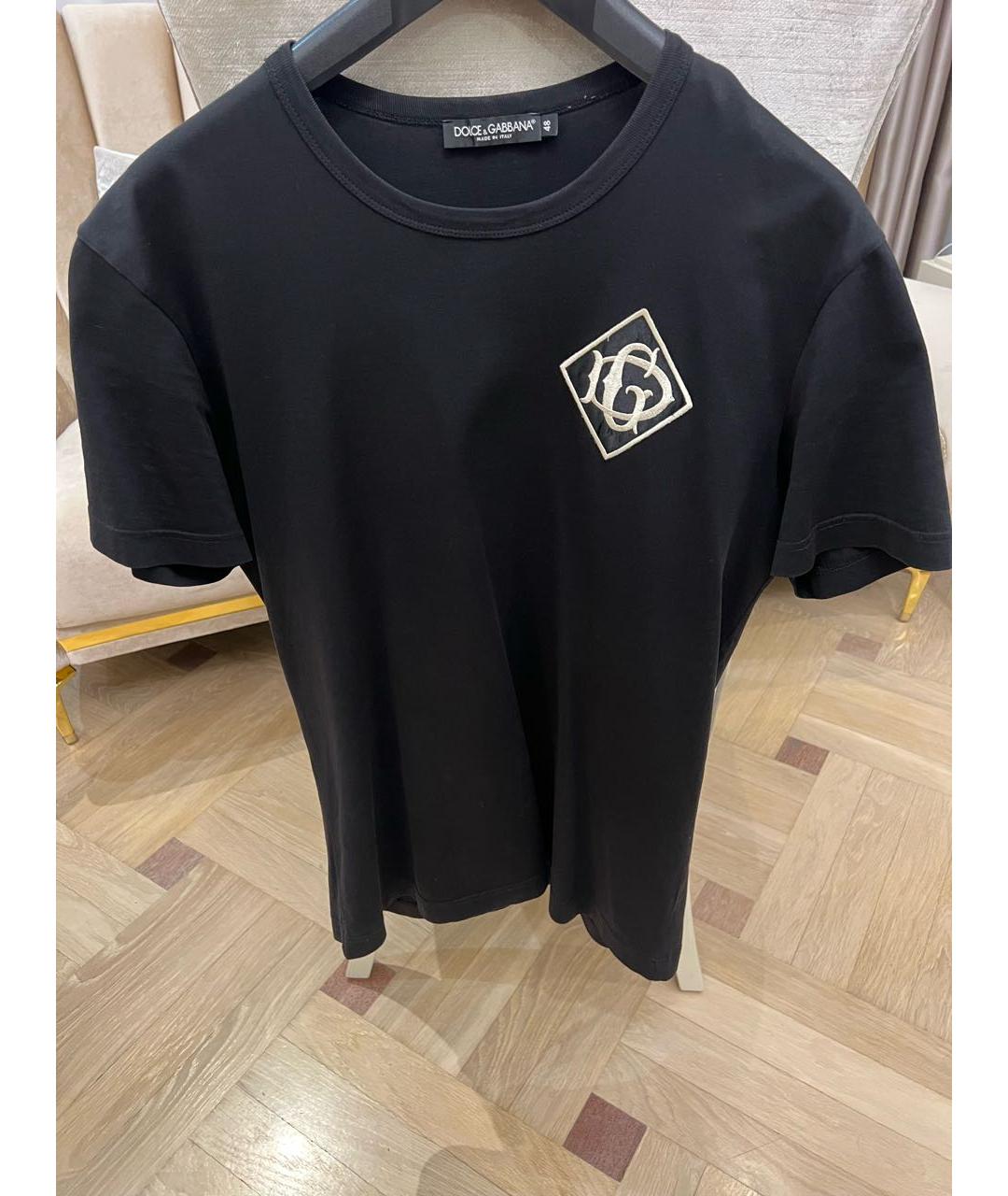 DOLCE&GABBANA Черная хлопковая футболка, фото 6