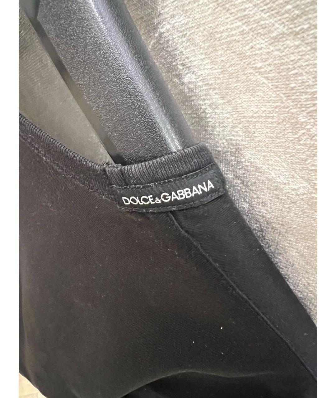 DOLCE&GABBANA Черная хлопковая футболка, фото 4