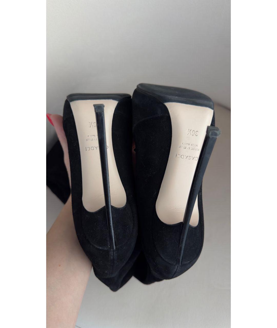 CASADEI Черные замшевые ботфорты, фото 5