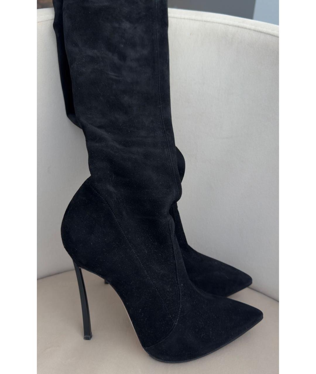 CASADEI Черные замшевые ботфорты, фото 3