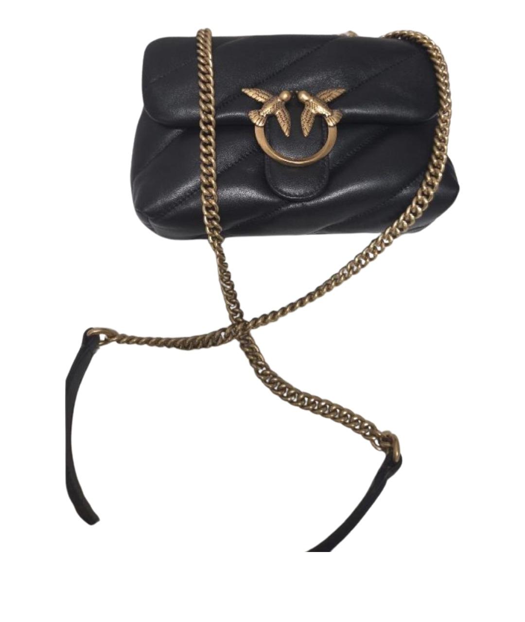 PINKO Черная кожаная сумка через плечо, фото 1