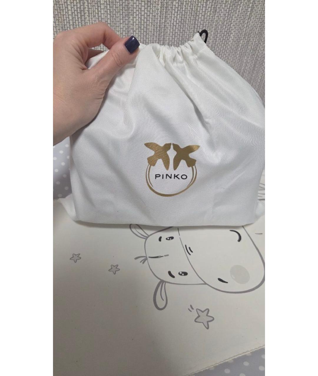 PINKO Черная кожаная сумка через плечо, фото 7