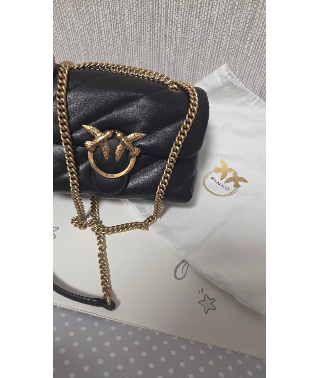 PINKO Черная кожаная сумка через плечо, фото 2
