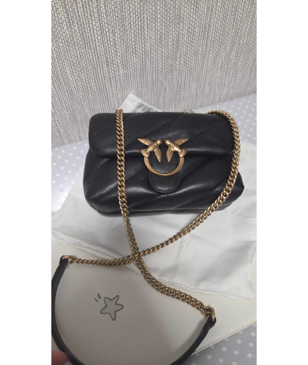 PINKO Черная кожаная сумка через плечо, фото 8