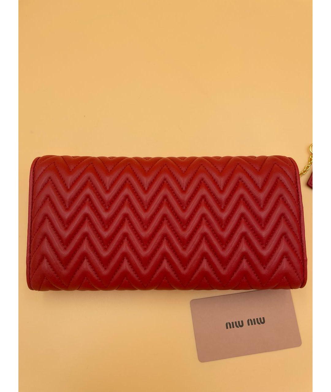 MIU MIU Красный кожаный кошелек, фото 4