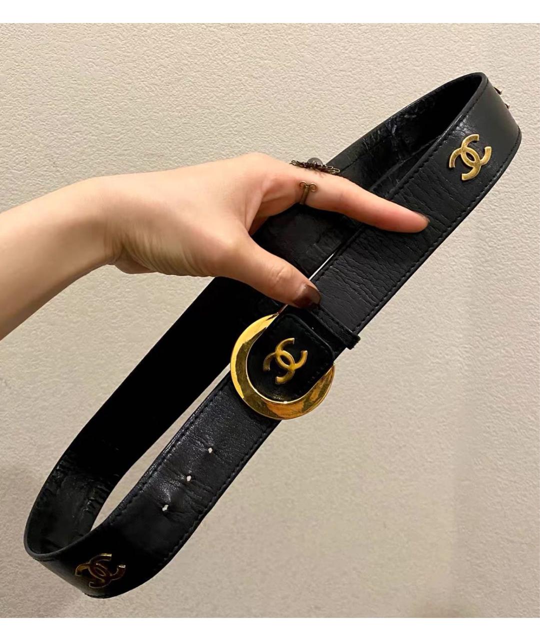 CHANEL Черный кожаный ремень, фото 8