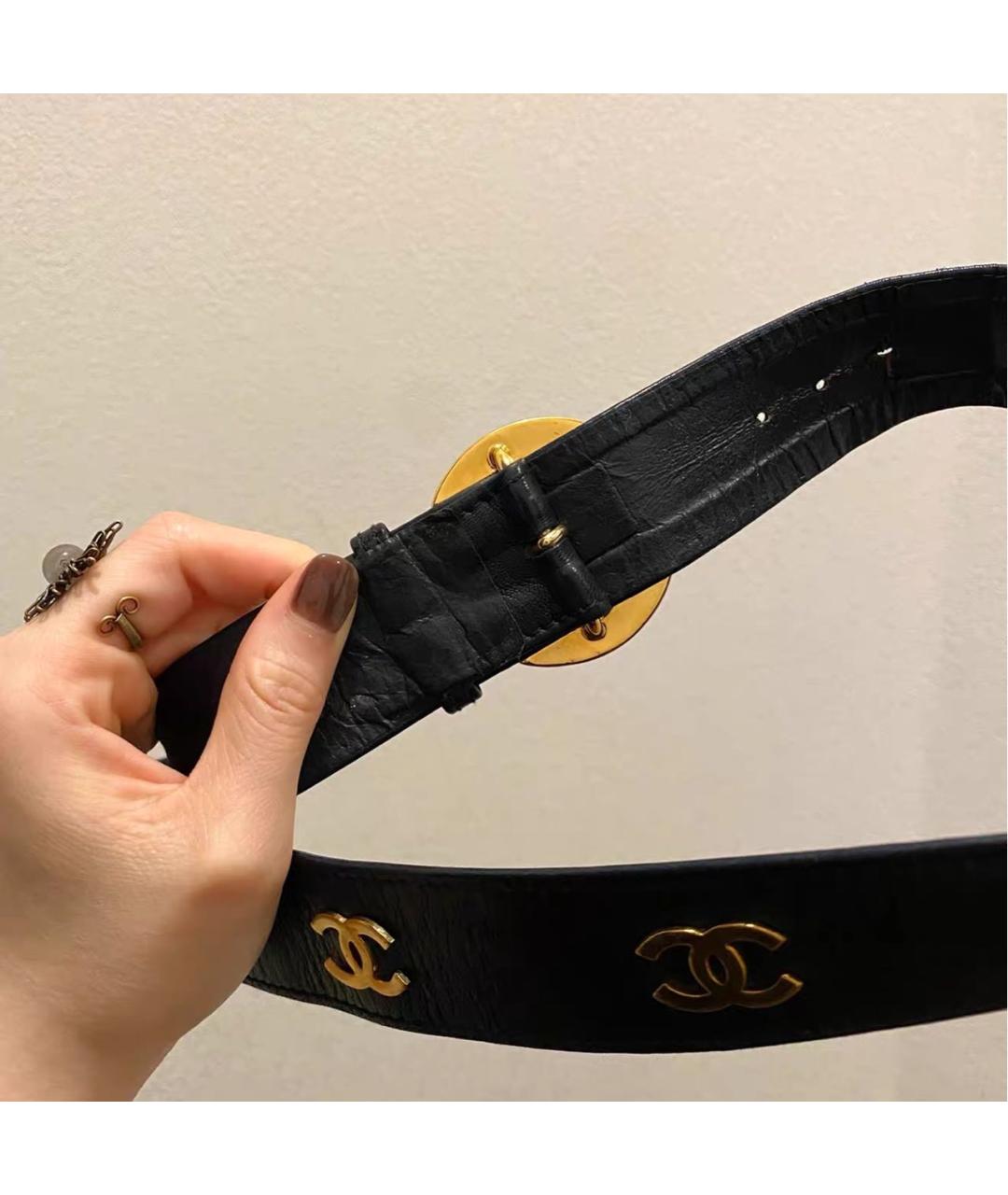 CHANEL Черный кожаный ремень, фото 7