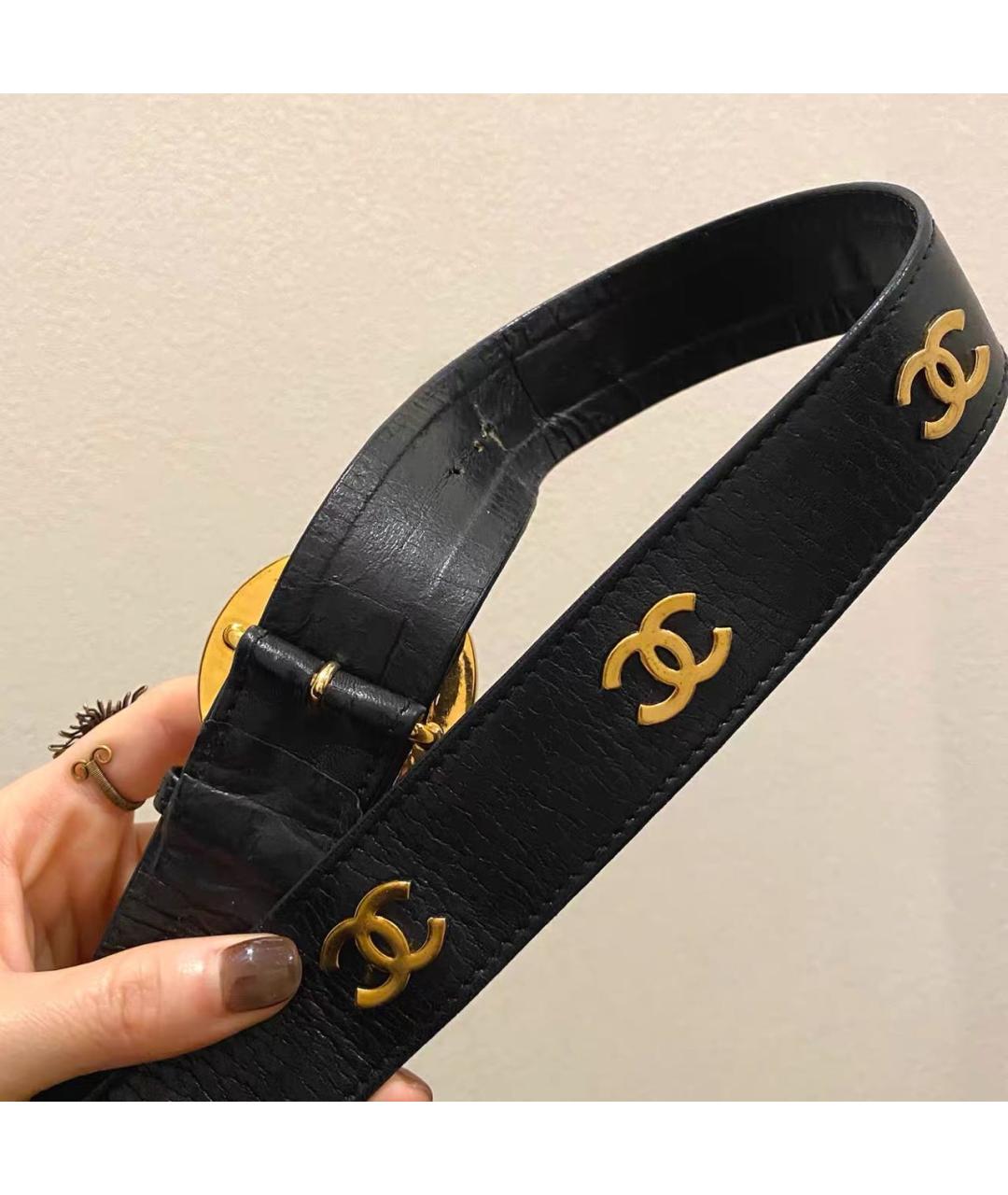CHANEL Черный кожаный ремень, фото 6