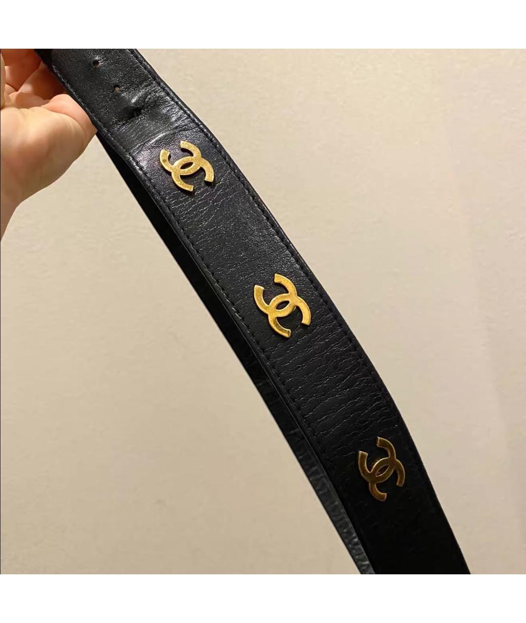 CHANEL Черный кожаный ремень, фото 4