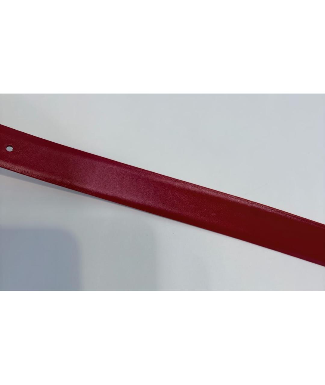 OFF-WHITE Красный кожаный ремень, фото 4