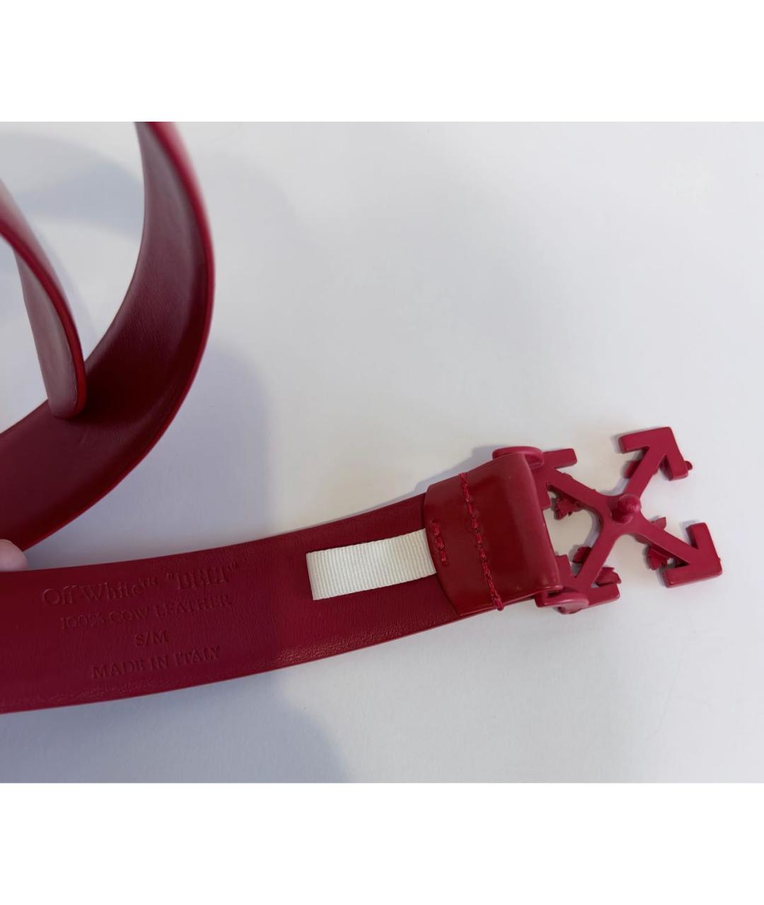 OFF-WHITE Красный кожаный ремень, фото 6