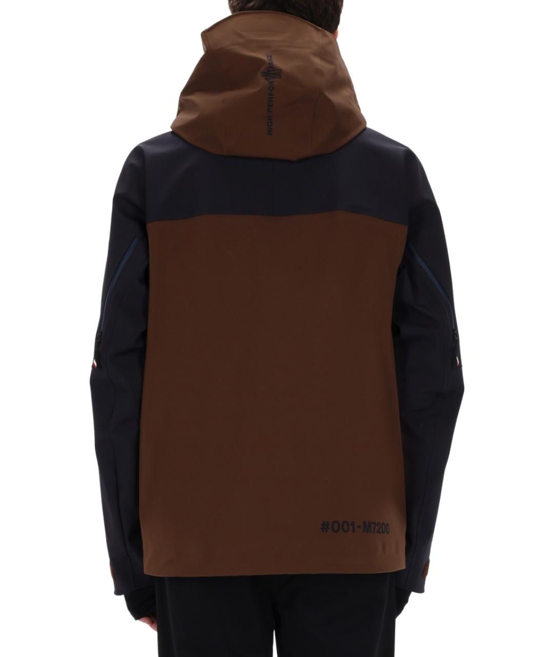 MONCLER GRENOBLE Коричневая полиамидовая куртка, фото 3