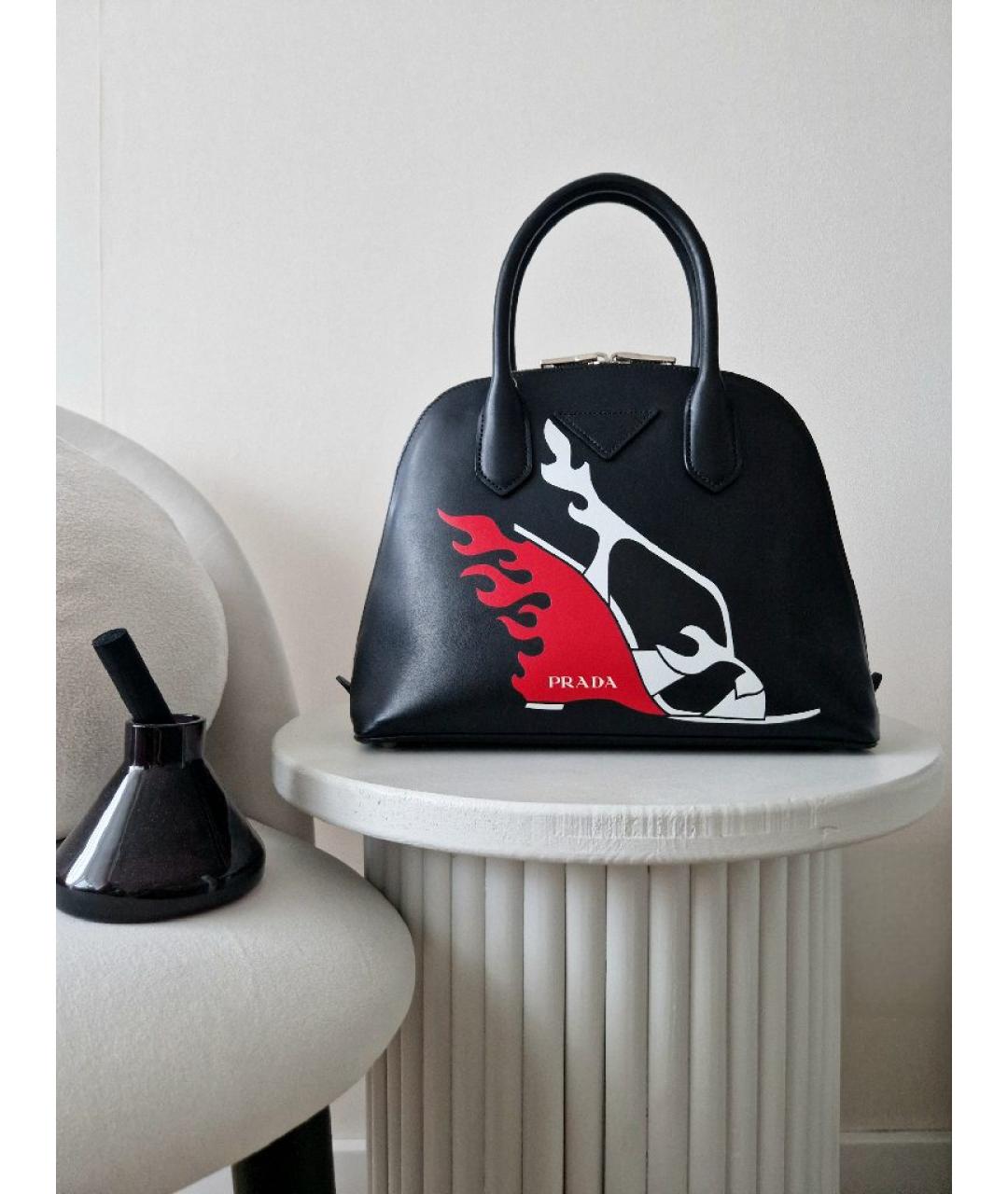 PRADA Черная кожаная сумка с короткими ручками, фото 9