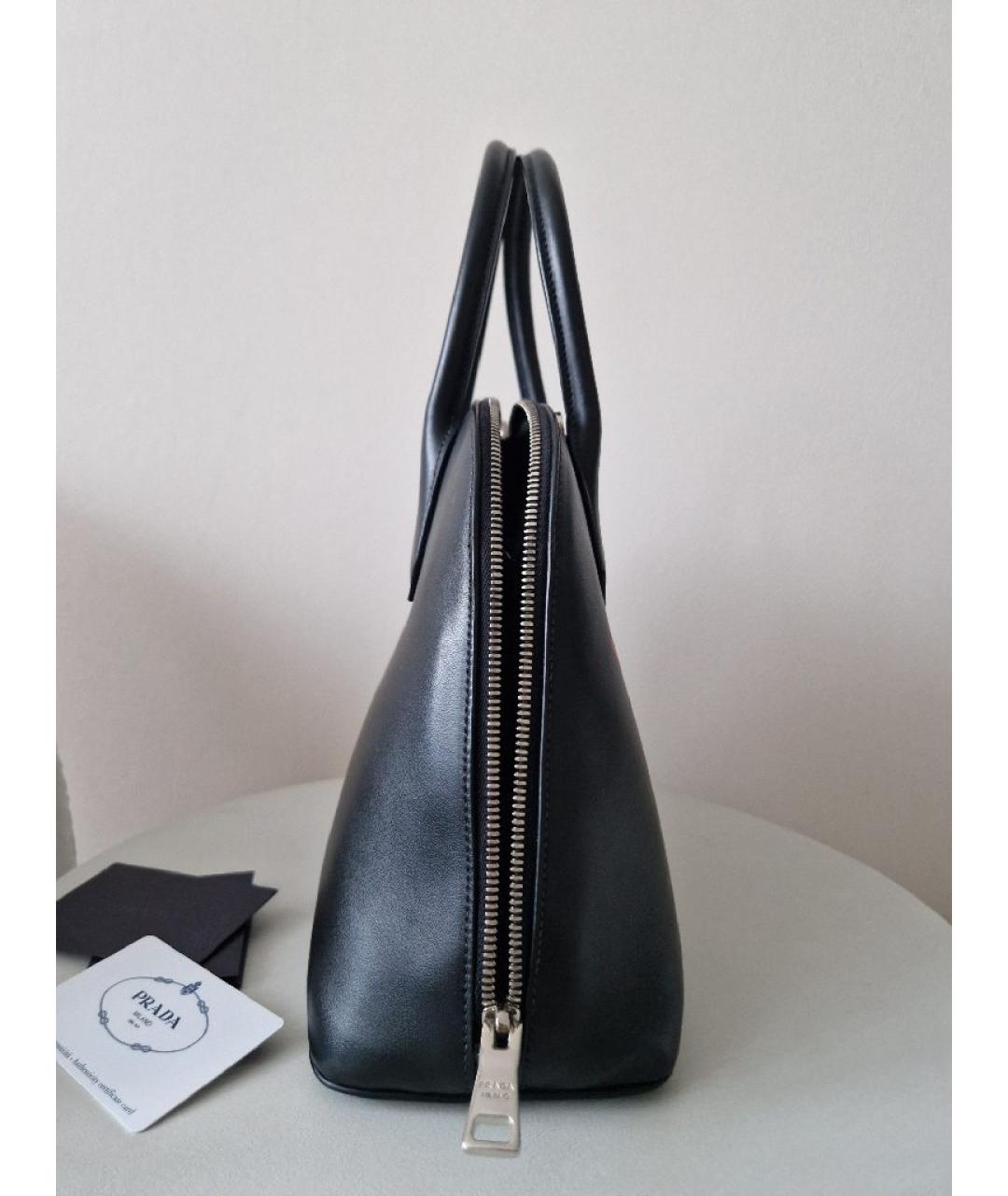 PRADA Черная кожаная сумка с короткими ручками, фото 2