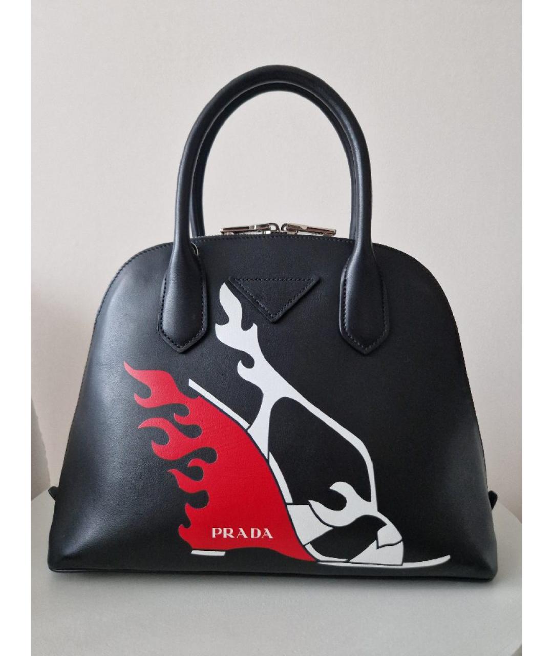 PRADA Черная кожаная сумка с короткими ручками, фото 10