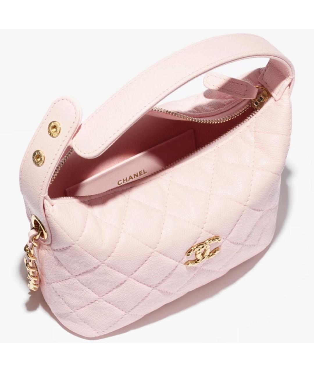 CHANEL Розовая кожаная сумка с короткими ручками, фото 3