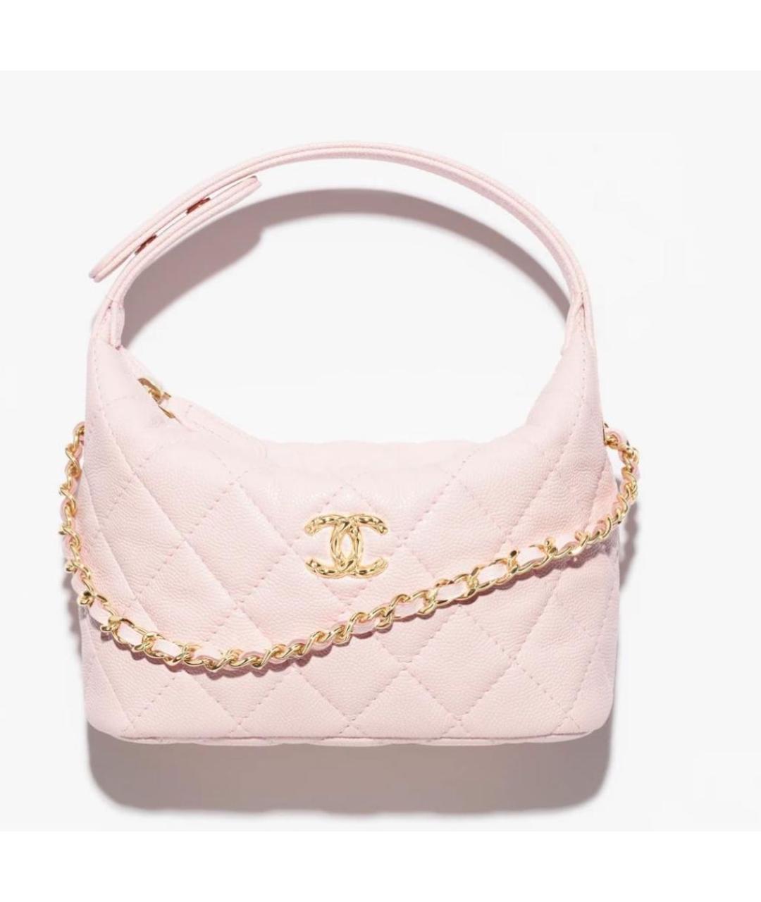 CHANEL Розовая кожаная сумка с короткими ручками, фото 5